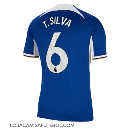 Camisa de Futebol Chelsea Thiago Silva #6 Equipamento Principal 2023-24 Manga Curta
